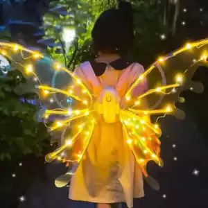Ali da Fata e Farfalla Elettriche Scintillanti con Luci LED e Musica per Bambini